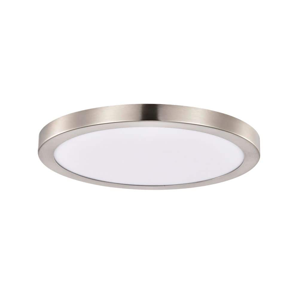 13 in. Modern Round Flat Brushed Nickel Integrated LED Disk Flush Mount Ceiling Light with Selectable 3CCT (1-Pack) price history on PriceWatchPro