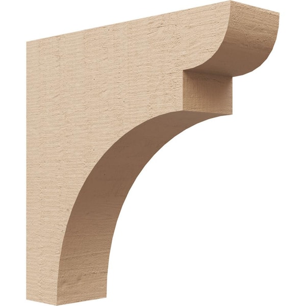 Ekena Millwork 3 in. x 12 in. x 12 in. Series 1 Thin Yorktown Rough Cedar Woodgrain Timberthane Polyurethane Corbel, Primed Tan
