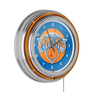 New York Knicks Orange Logo Lighted Analog Neon Clock