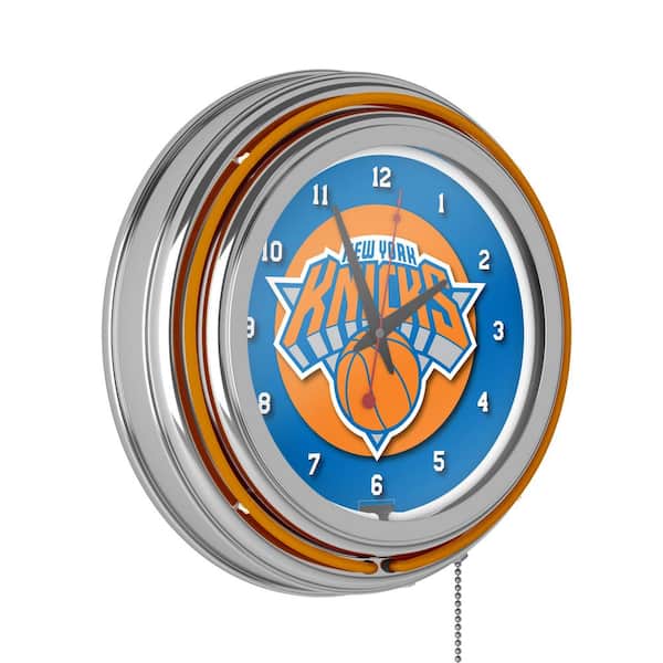 Unbranded New York Knicks Orange Logo Lighted Analog Neon Clock