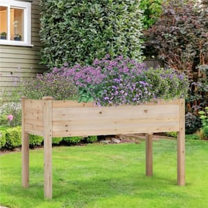 49 in. x 23 in. x 30 in. Natural Wood Color Wooden Raised Garden Bed for Vegetables/Flowers/Herbs