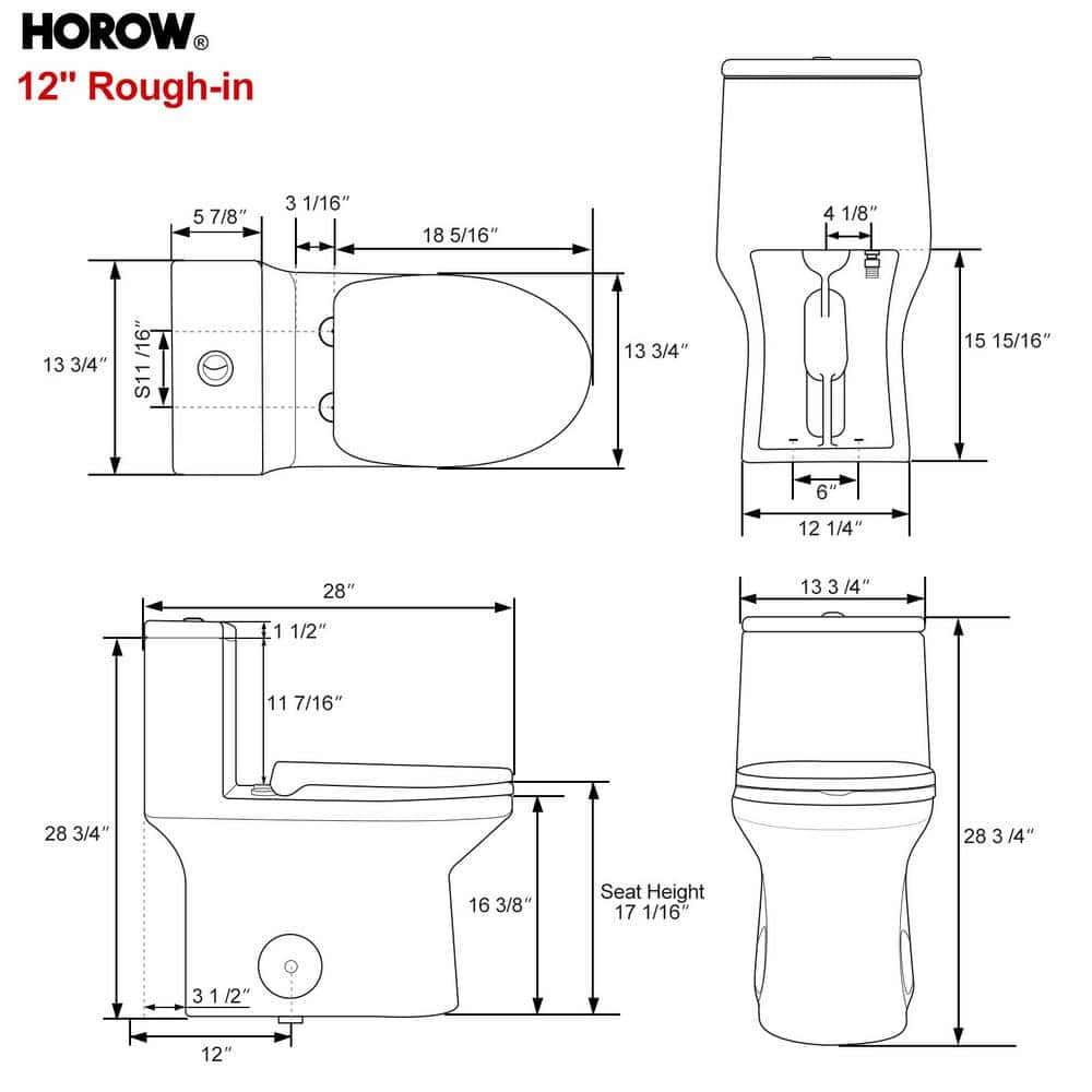 White Ceramic Elongated Dual Flush High Efficiency Toilet