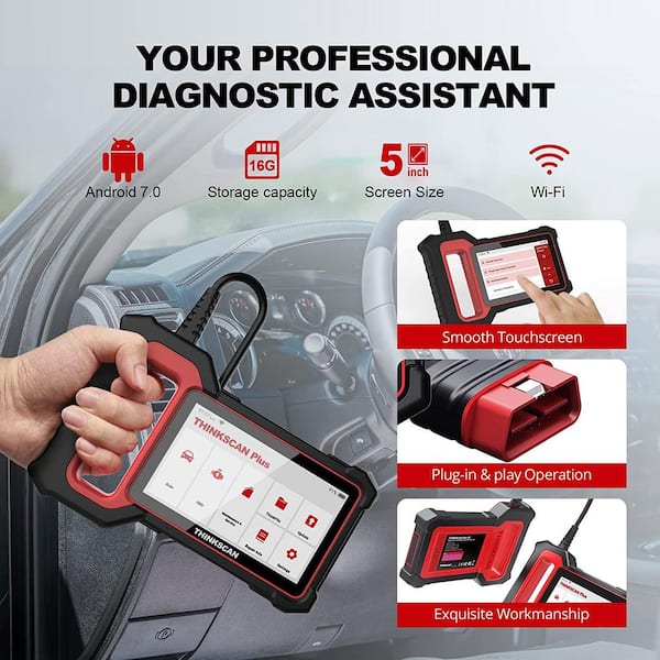 Thinkcar 5 in. OBD2 Scanner Car Code Reader Professional Tablet Vehicle  Diagnostic Scan Tool THINKSCAN PLUS S4 TKPS4 - The Home Depot