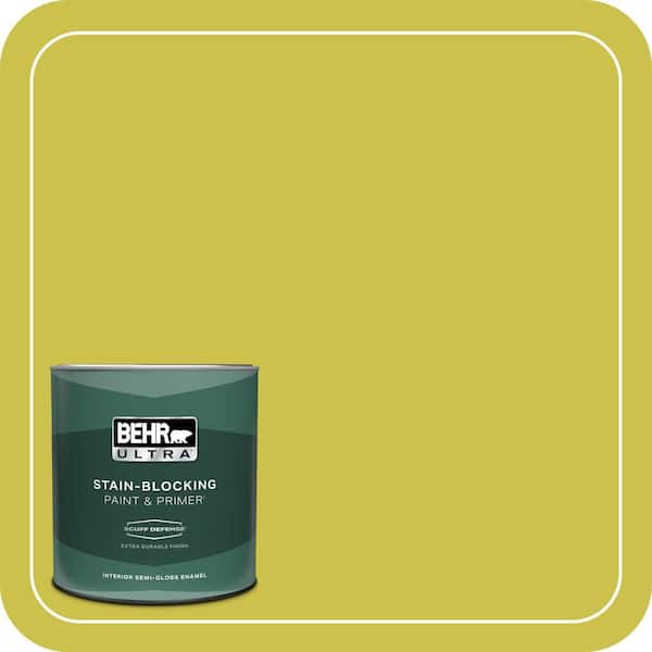 BEHR ULTRA 1 qt. #P340-5A Cilantro Lime Extra Durable Semi-Gloss Enamel Interior Paint and Primer
