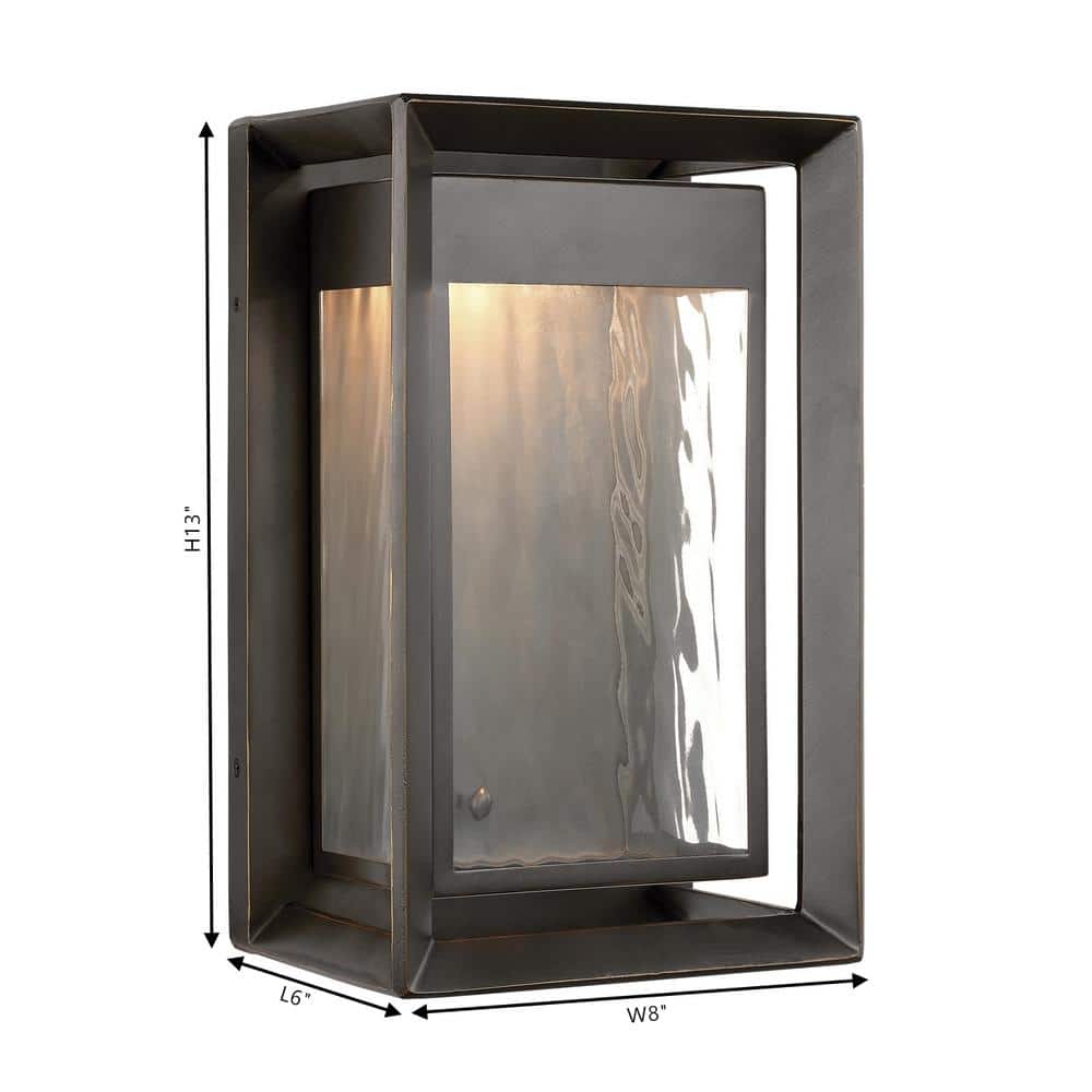 Antique Bronze Wavy Glass Dimmable Rectangular Lantern