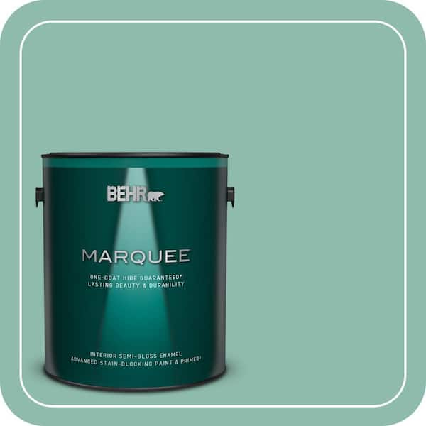 BEHR MARQUEE 1 gal. #MQ6-37 Mild Evergreen One-Coat Hide Semi-Gloss Enamel Interior Paint & Primer
