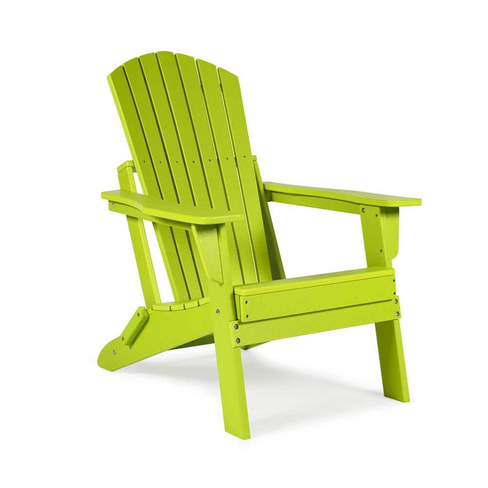 Aoodor Lime Green Rakesh Plastic Folding Adirondack Chair (Set of