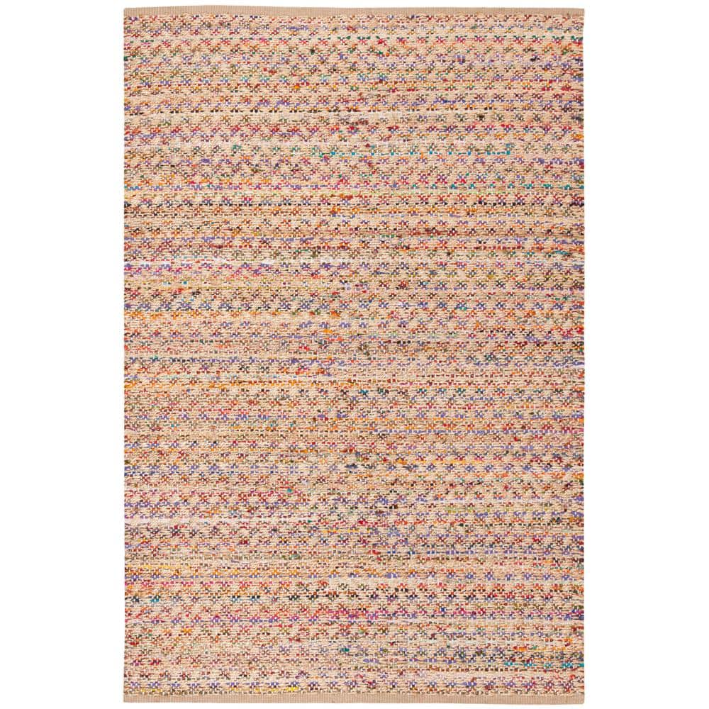 Cape Cod Red and Natural Hand-Knotted Wool Area Rug 6' x 9'