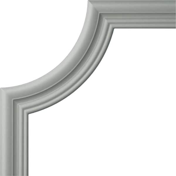 Ekena Millwork 1/2 in. x 10 in. x 10 in. Urethane Swindon Panel Moulding Corner (Matches Moulding PML01X00SW)