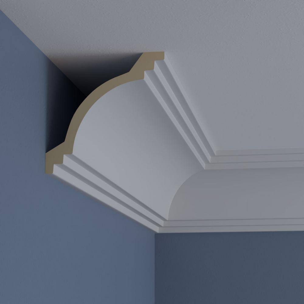 Primed White Polyurethane Geometric Crown Moulding Sample