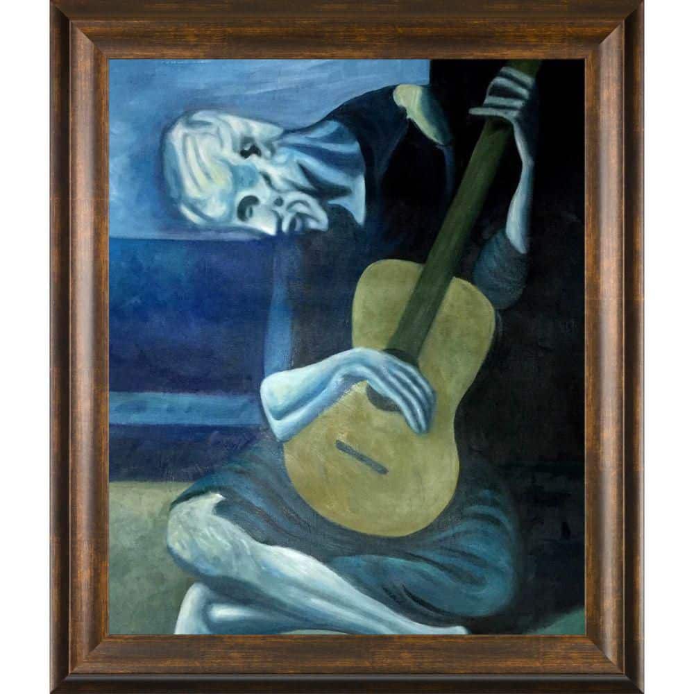 LA PASTICHE The Old Guitarist by Pablo Picasso Modena Vintage Framed  Abstract Oil Painting Art Print 25 in. x 29 in. PS1658-FR-20430420X24 - The  Home 