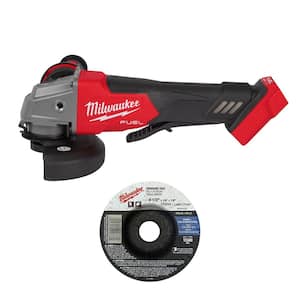 M18 FUEL 18-Volt Lithium-Ion Brushless Cordless 4-1/2 in./5 in. Grinder with Paddle Switch with Wheel