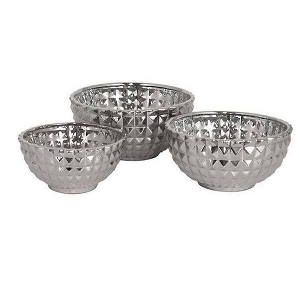 Unbranded Diondra Silver Bowls (Set of 3)