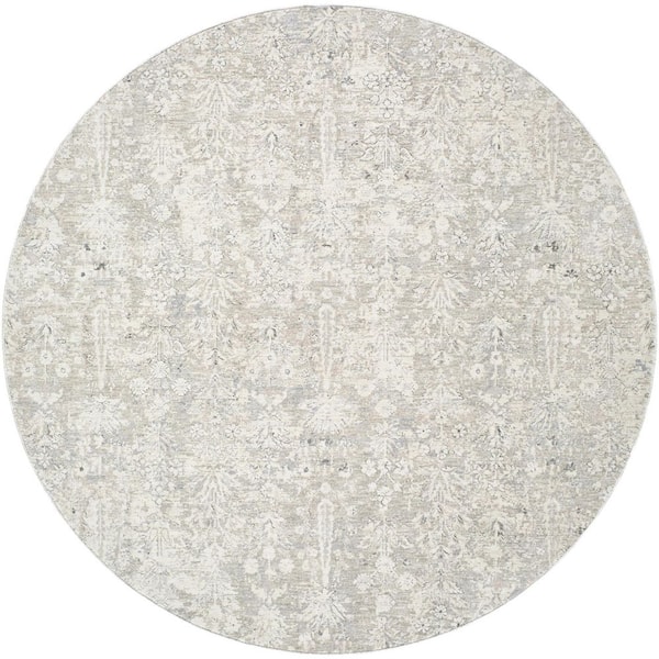 Poetry Cream Traditional Botanical 5 ft. 3 in. x 5 ft. 3 in. Area Rug
