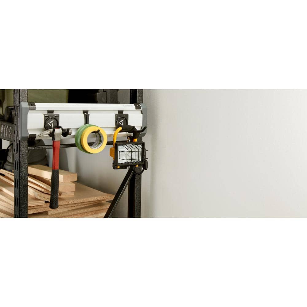 24" Gray PVC Industrial GearTrack Rack with Hooks