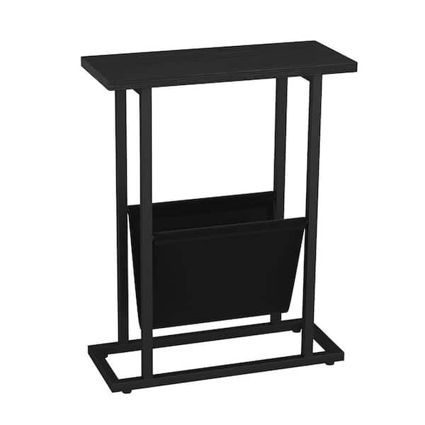 Black 16.5 in. x 21.3 in. Wood Freestanding Magazine Rack