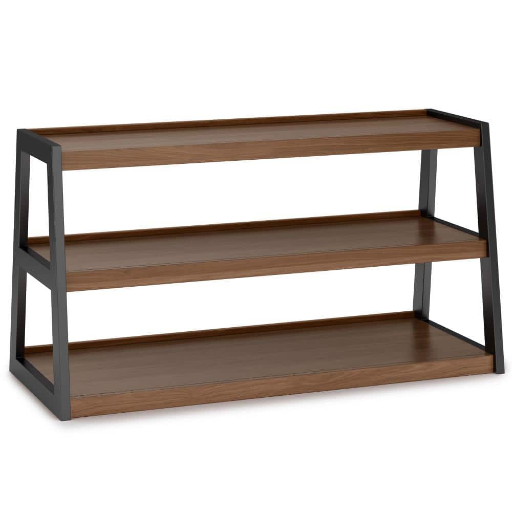 Sawhorse Industrial 48 Inch Walnut Wood and Black Metal TV Stand