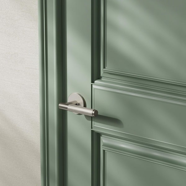 McBowery Taylor Satin Nickel Modern Knurled Double Dummy Interior