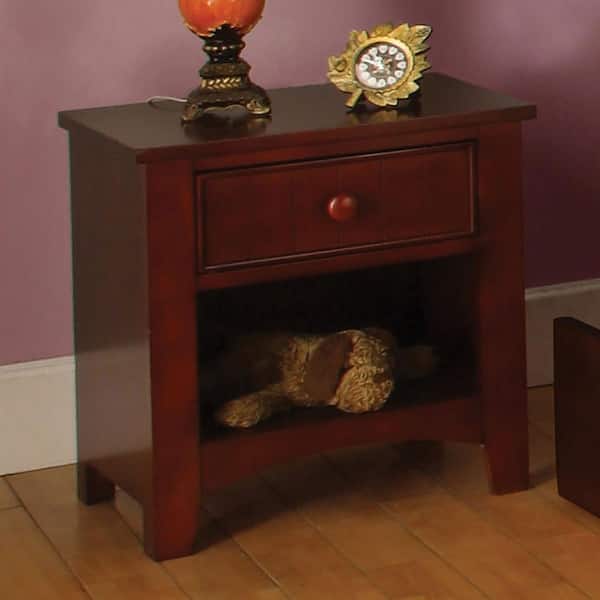 Omnus Cherry Transitional Style Nightstand