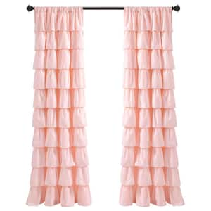 Ruffle Window Curtain Panels Blush Single 50X84