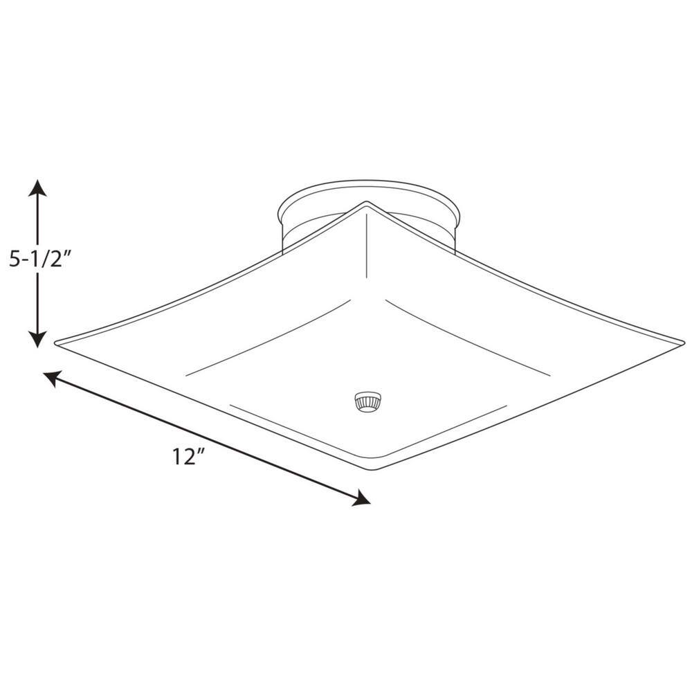 White Square Glass Flush Mount Ceiling Light