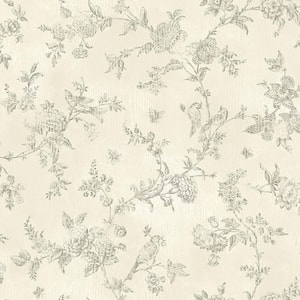 French Nightingale Cream Toile Paper Strippable Roll Wallpaper (Covers 56.4 sq. ft.)