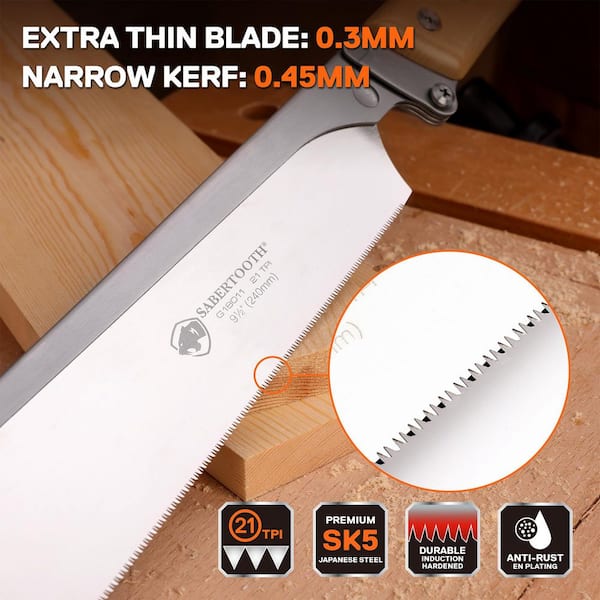 SABERTOOTH 9. 5in. L, SK5 Japanese Steel Blade with Pro Dovetail