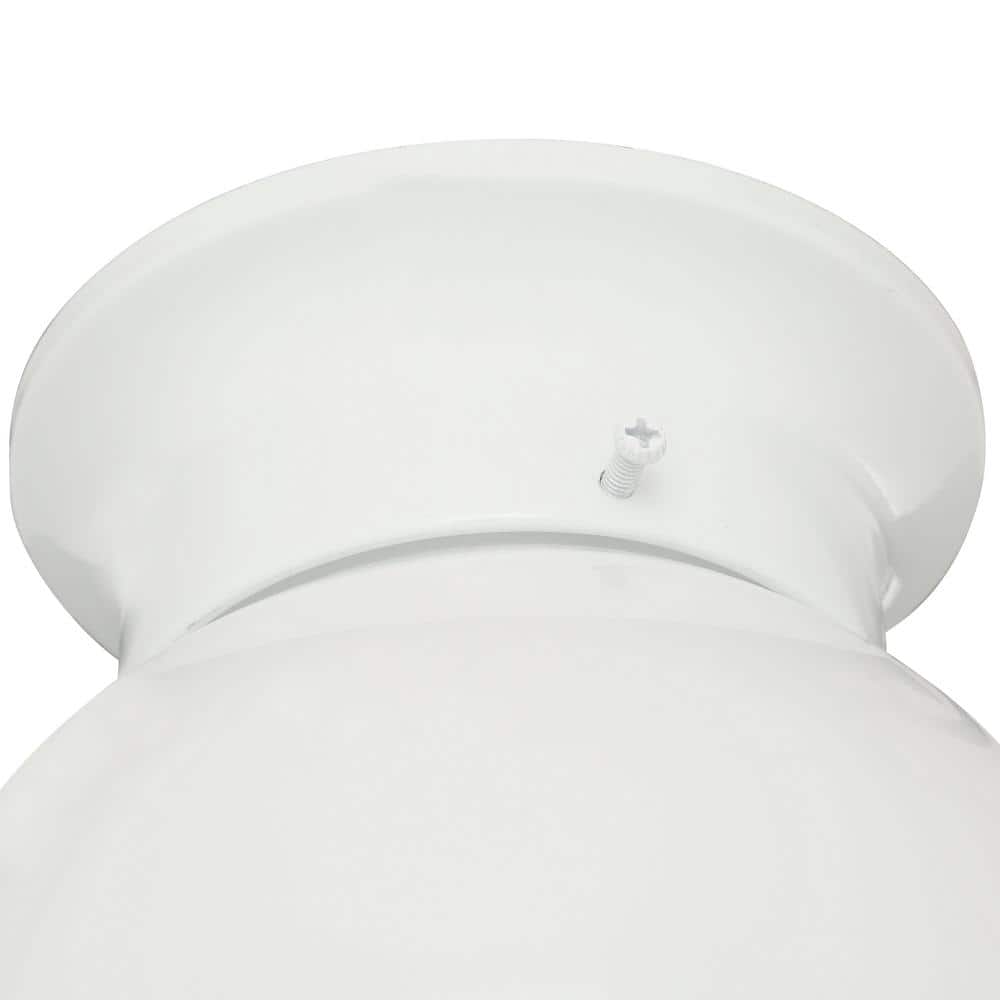 White Glass Globe Flush Mount Light Fixture