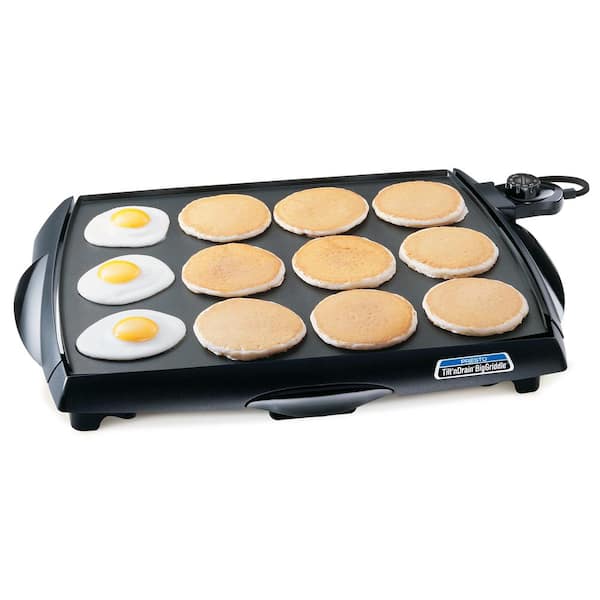 Tilt 'n Drain 285 sq. in. Black Non-Stick Electric Griddle