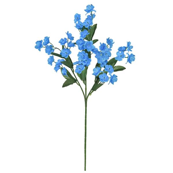 LIVING LUXURY 18 in. Blue Artificial Baby's Breath Gypsophila Flower Stem Spray (Set of 12)