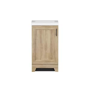 Brindle 18.5 in. W x 16.25 in. D x 33.8 in. H Single Sink Bath Vanity in Sandstone with White Cultured Marble Top