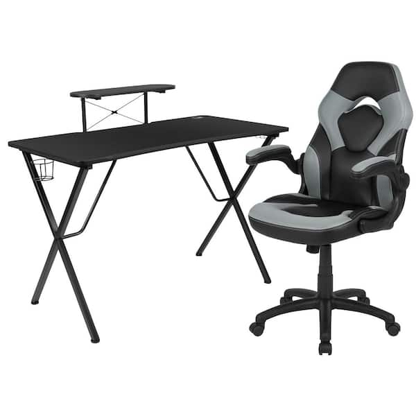 Carnegy Avenue 51.5 in. Black Gaming Desk and Chair Set