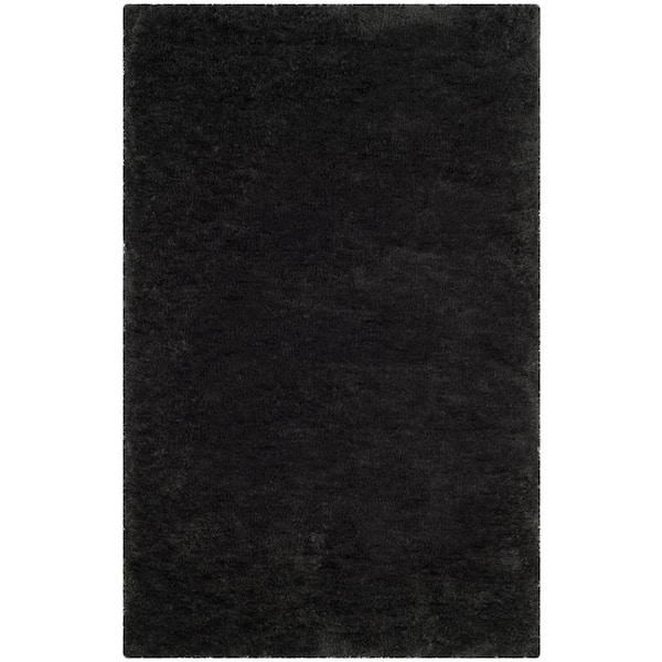SAFAVIEH Sheep Shag Charcoal 6 ft. x 9 ft. Solid Area Rug