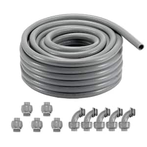 1in. Flexible Electrical Conduit 100 ft. PVC Liquid-Tight Conduit Non-Metallic for Air Conditioning Motor IP65