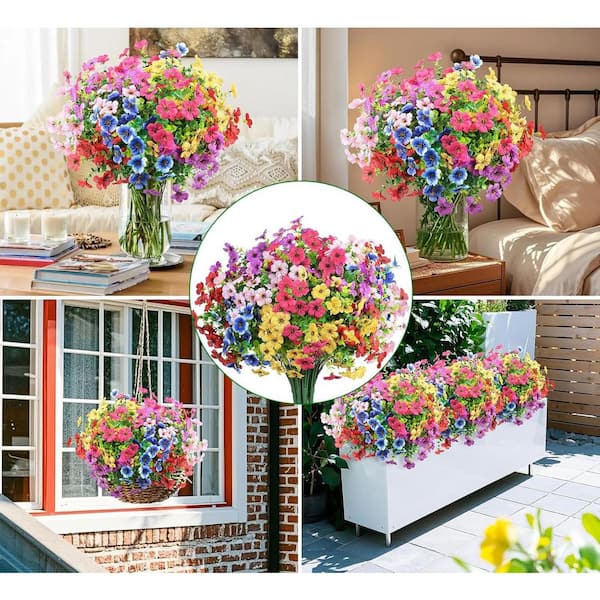 13.8 in. Multi-colored Indoor/Outdoor Artificial Daisy Flowers