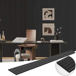 Black 0.83 in. x 0.65 ft. x 7.87 ft. Wood Slat Acoustic Panels, MDF Decorative Wall Paneling (4 Piece/21 sq.ft.)