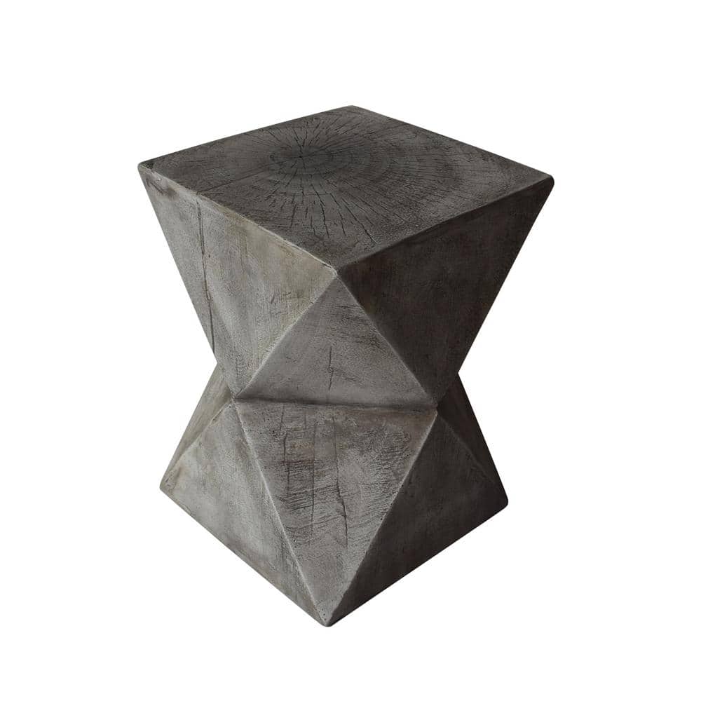 Twisting Edge Light Gray Concrete Modern Outdoor Accent Table