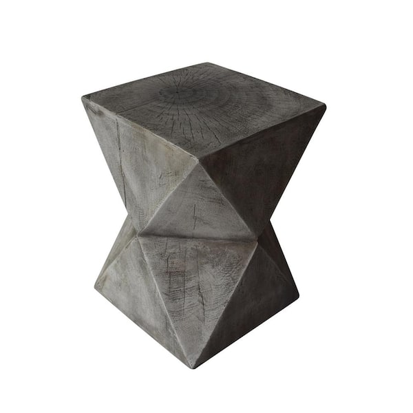 Waylon Light Grey Stone Outdoor Patio Accent Table