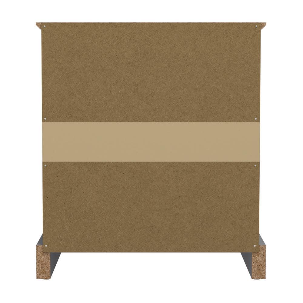 Gray Wood 2-Drawer Kids Nightstand, 22" Height
