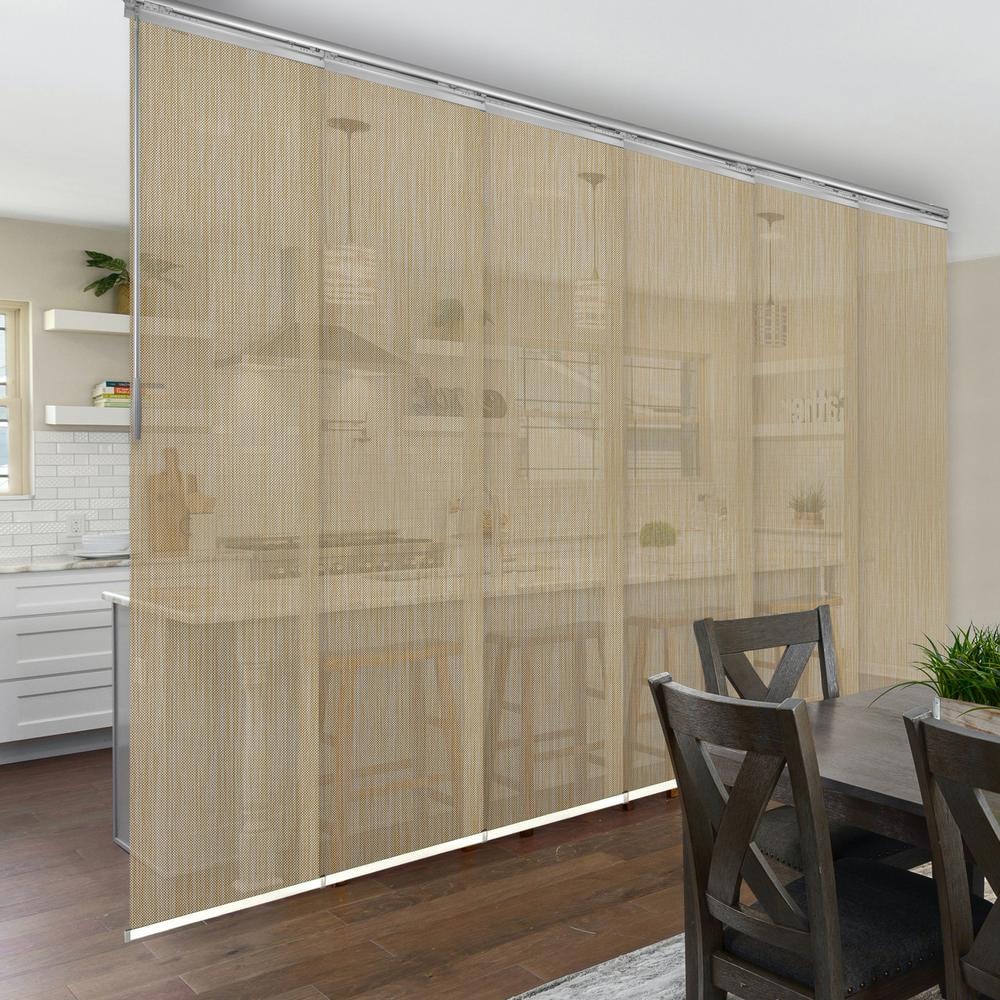 Wheat 70 in. - 130 in. W x 94 in. L Adjustable 6-Panel in Satin Nickel Single Rail Panel Track with 23.5 in. Slates price history on PriceWatchPro