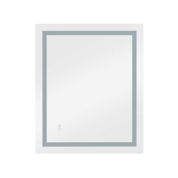 32 in. W x 24 in. H Rectangular Frameless Anti-Fog Wall Mounted Bathroom Vanity Mirrors with Lights, Bathroom Mirror