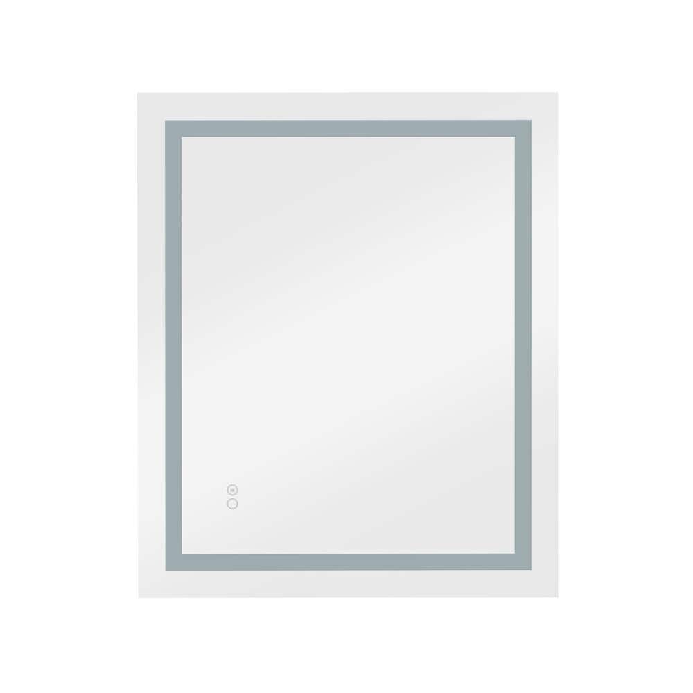 32 in. W x 24 in. H Rectangular Frameless Anti-Fog Wall Mounted Bathroom Va