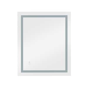 32 in. W x 24 in. H Rectangular Frameless Anti-Fog Wall Mounted Bathroom Vanity Mirrors with Lights, Bathroom Mirror