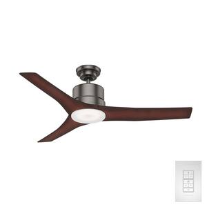 Piston 52 in. Integrated LED Indoor/Outdoor Brushed Slate Ceiling Fan with Light Kit and Remote