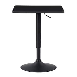 Adjustable Height 35 in. Black Swivel Square Bar Table