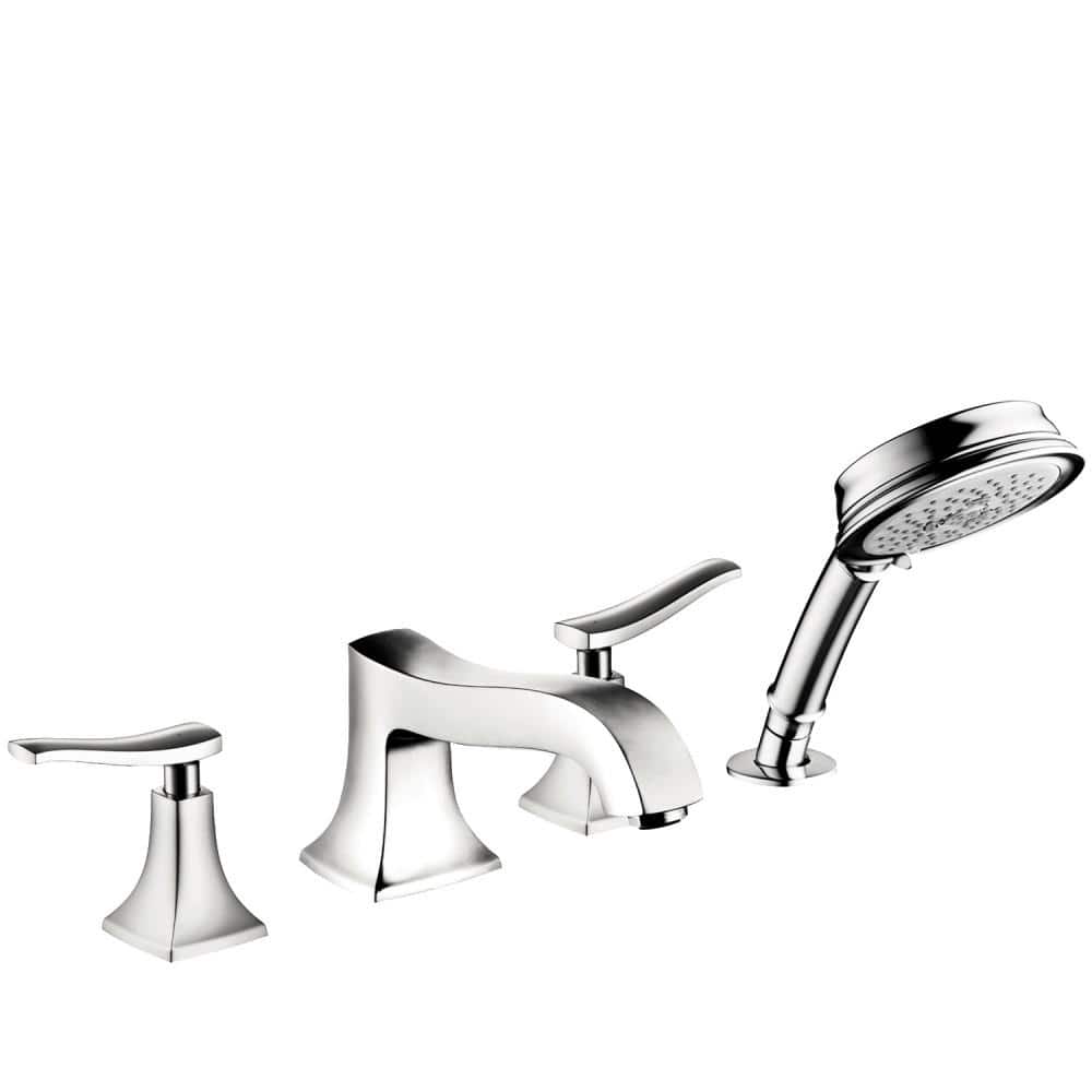 Hansgrohe Metris C 2-Handle Deck Mount Roman Tub Faucet with Hand Shower in Chrome, Grey -  31312001