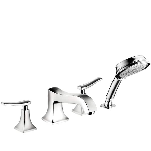 Hansgrohe Metris C 2-Handle Deck Mount Roman Tub Faucet with Hand Shower in Chrome