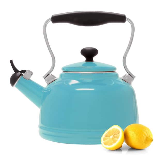 Chantal Vintage 6.8-cups Enamel-On-Steel Aqua Tea Kettle 37-VINT