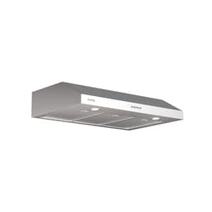 36 in. 400CFM Ducted Under Cabinet Range Hood in Stainless Steel with Push Button, LED Lighting and Permanent Filters