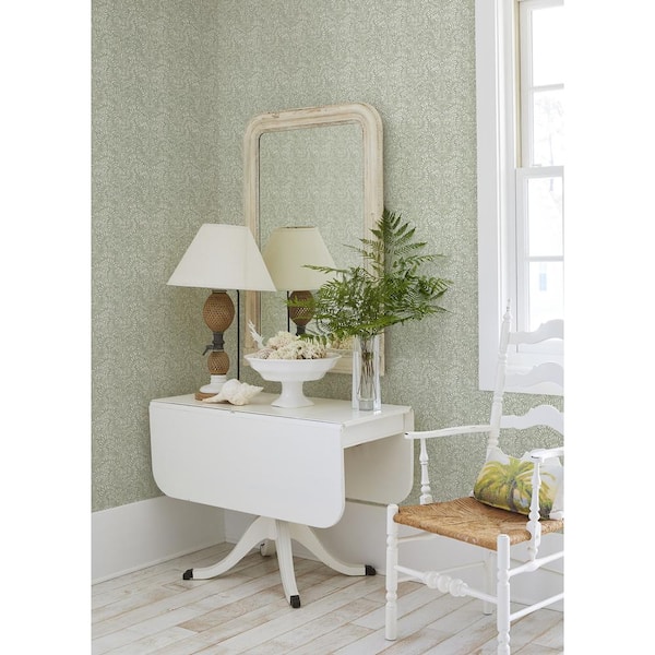 Elma Sage Green Fiddlehead Wallpaper Sample